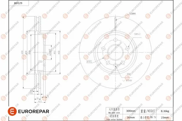 Disque de frein EUROREPAR 1684257180
