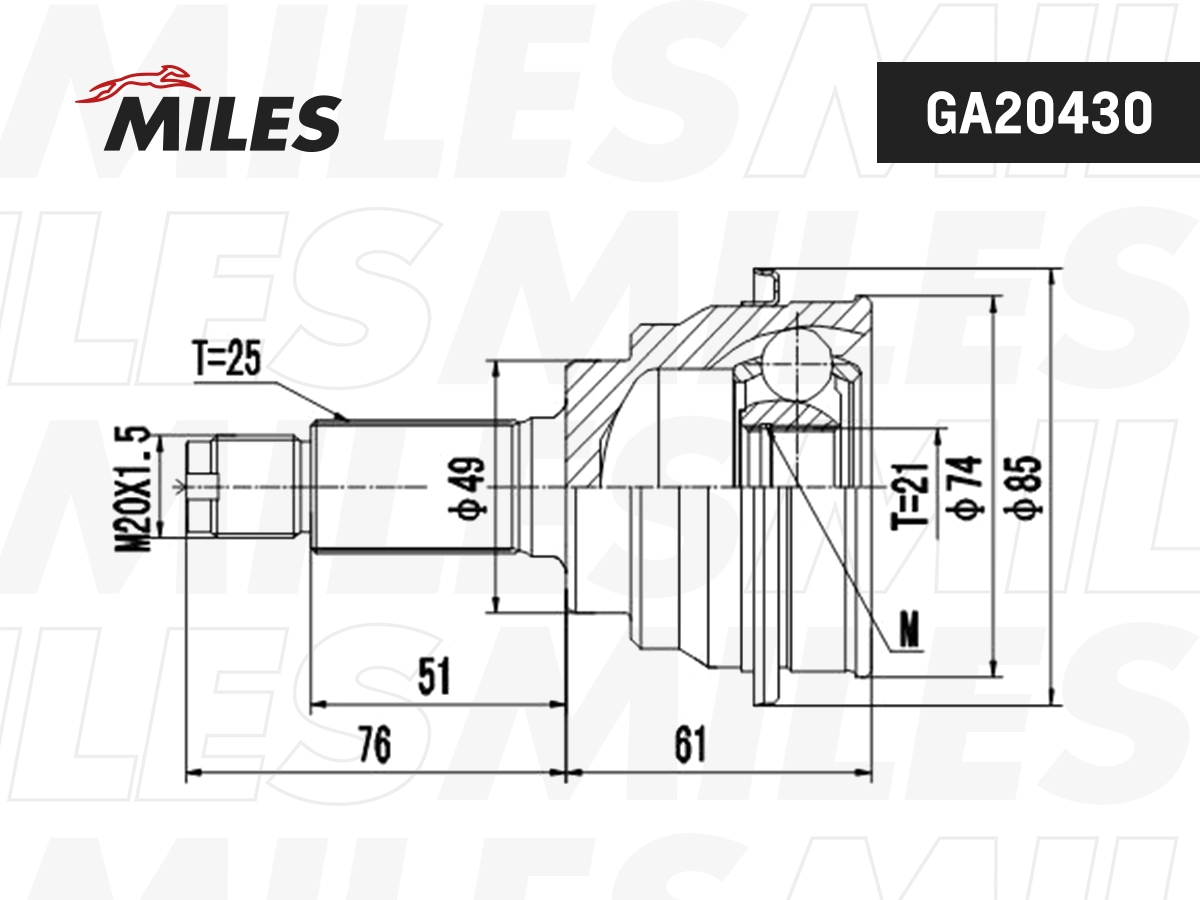 Jeu de joints, arbre de transmission MILES GA20430