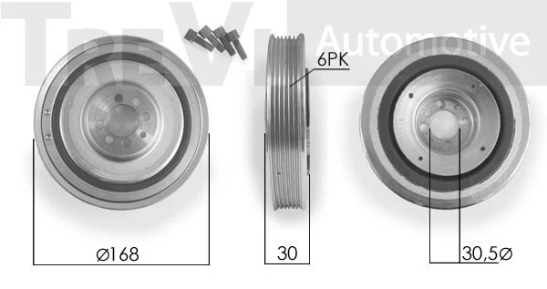 Poulie, vilebrequin TREVI AUTOMOTIVE PC1127