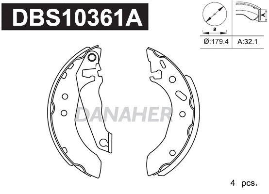 Jeu de mâchoires de frein DANAHER DBS10361A