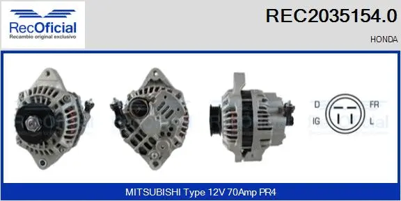 Alternateur RECOFICIAL REC2035154.0