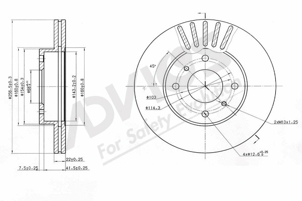 Disque de frein ADVICS-SEA B6F498