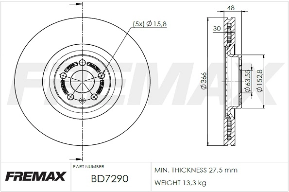 Disque de frein FREMAX BD-7290