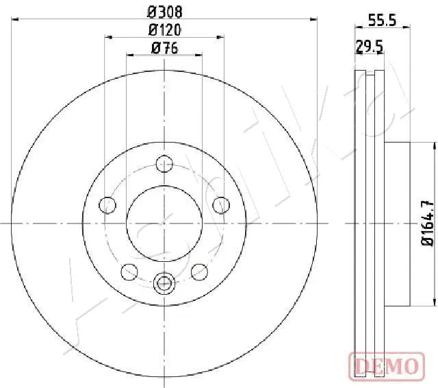 Disque de frein ASHIKA 60-00-0953C
