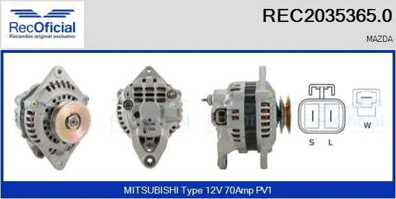 Alternateur RECOFICIAL REC2035365.0