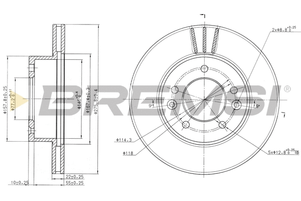 Disque de frein BREMSI CD6455V