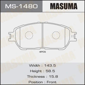 Jeu de mâchoires de frein MASUMA MS-1480
