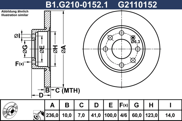 Disque de frein GALFER B1.G210-0152.1