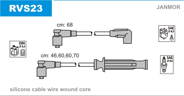 Kit de câbles d'allumage JANMOR RVS23