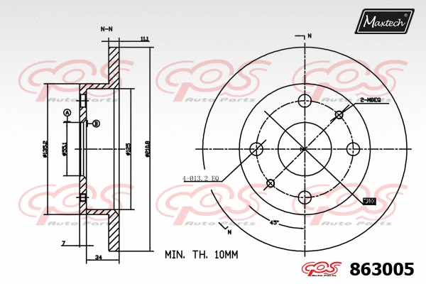 Disque de frein MAXTECH 863005