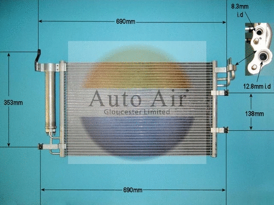 Condenseur, climatisation AUTO AIR GLOUCESTER 16-9970