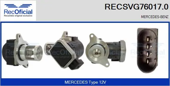 Vanne EGR RECOFICIAL RECSVG76017.0