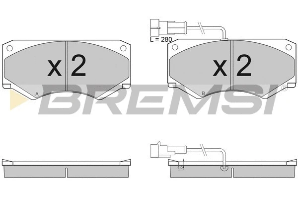 Kit de plaquettes de frein, frein à disque BREMSI BP2948