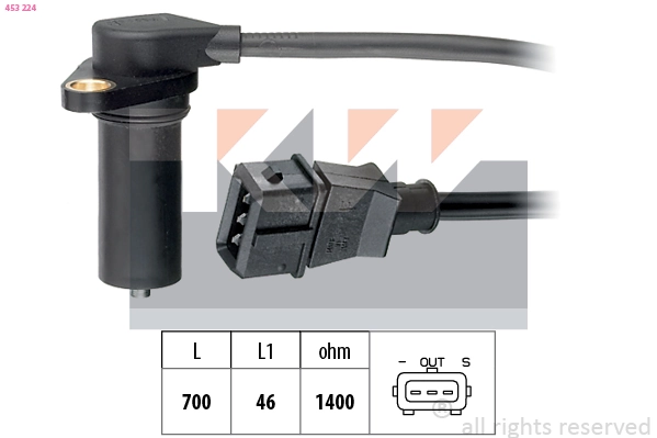 Capteur d'angle, vilebrequin KW 453 224
