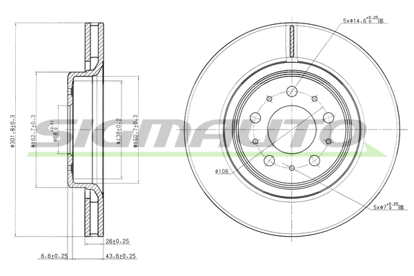 Disque de frein SIGMAUTO DBB031V