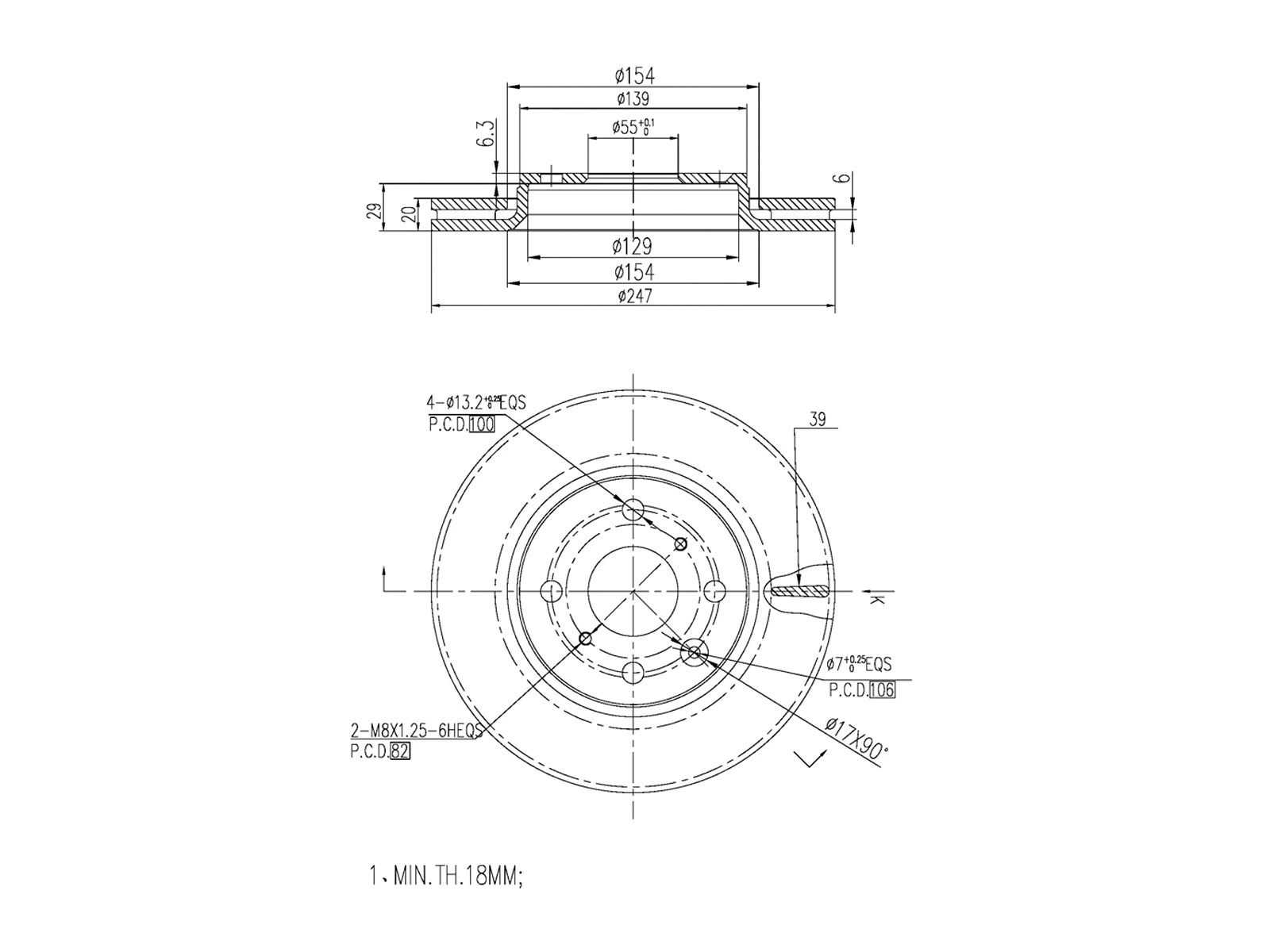 Disque de frein A.Z. Meisterteile AZMT-44-024-1260