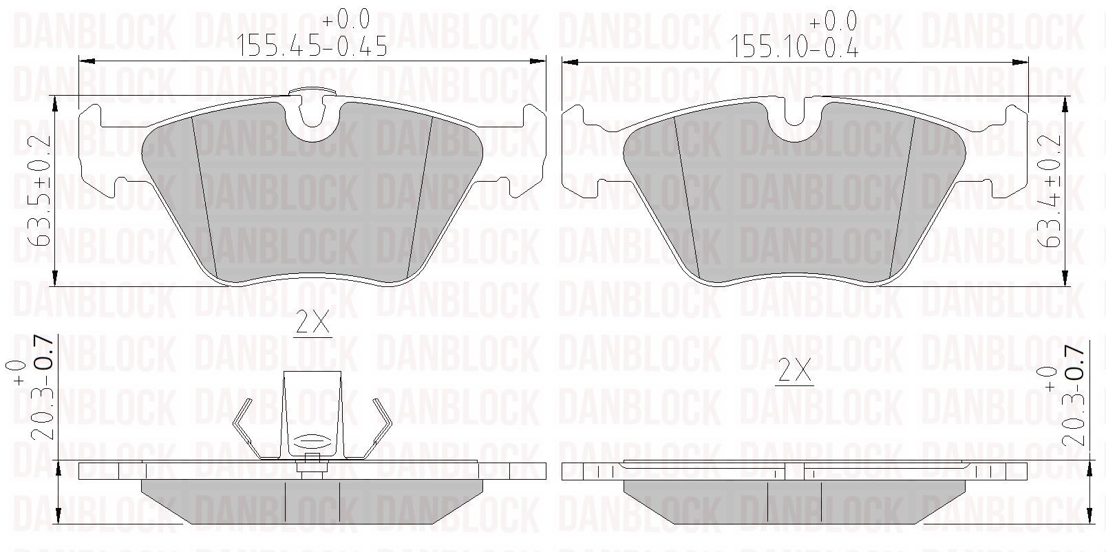 Kit de plaquettes de frein, frein à disque DANBLOCK DB 510887