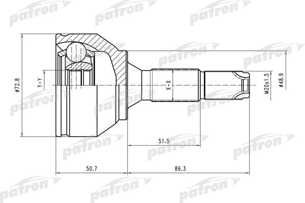 Jeu de joints, arbre de transmission PATRON PCV1561