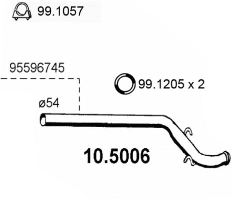 Tuyau d'échappement ASSO 10.5006