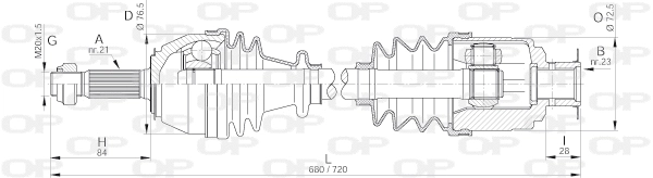 Arbre de transmission OPEN PARTS DRS6011.00