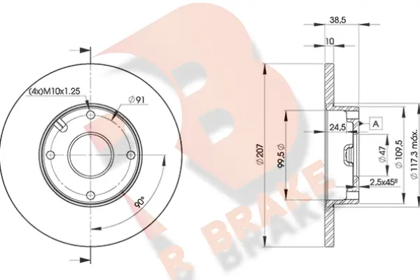 Disque de frein R BRAKE 78RBD27702
