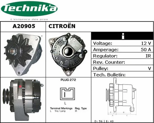 Alternateur Technika A20905