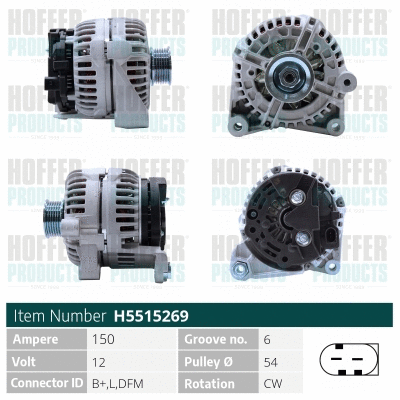 Alternateur HOFFER H5515269