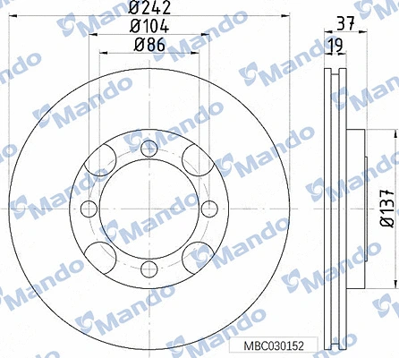 Disque de frein MANDO MBC030152