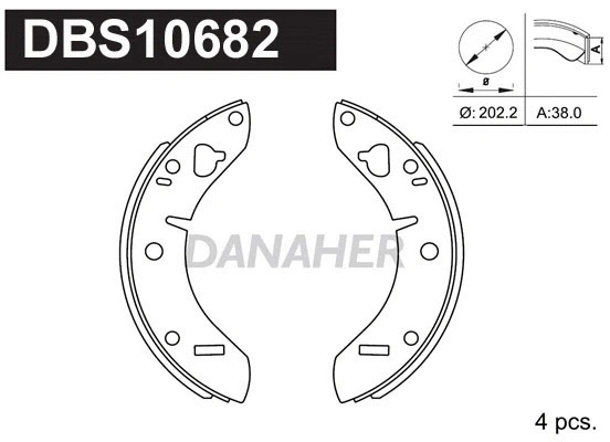 Jeu de mâchoires de frein DANAHER DBS10682