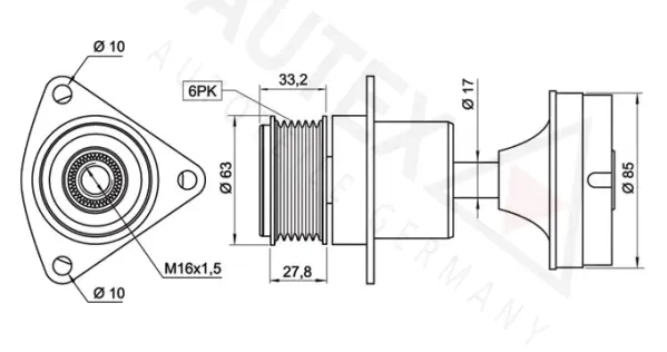 Poulie roue libre, alternateur AUTEX 654504