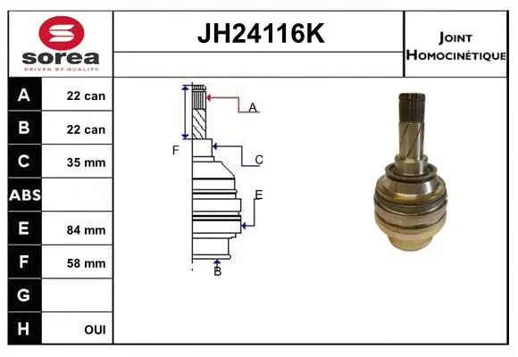 Jeu de joints, arbre de transmission SNRA JH24116K