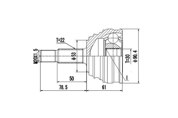 Jeu de joints, arbre de transmission DYNAMATRIX DCV861018