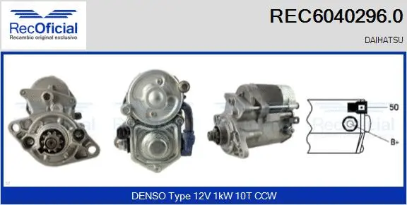 Démarreur RECOFICIAL REC6040296.0
