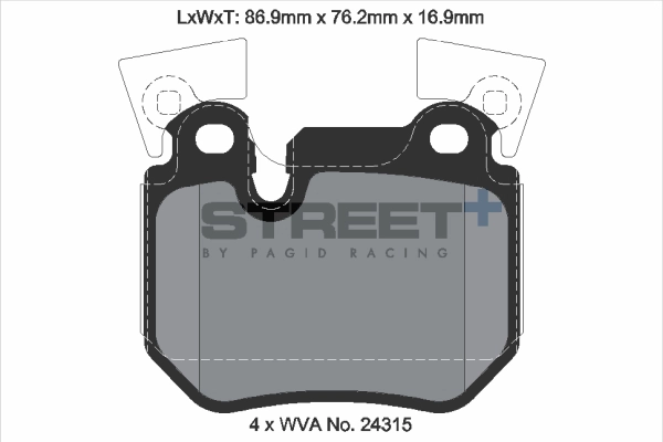 Kit de plaquettes de frein, frein à disque PAGID Racing T8067SP2001