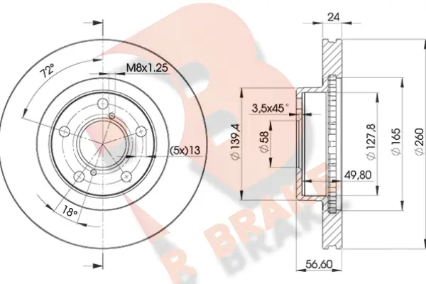 Disque de frein R BRAKE 78RBD20031