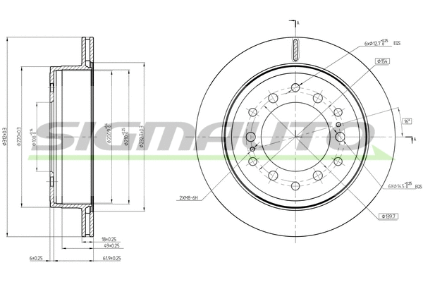 Disque de frein SIGMAUTO DBC505V