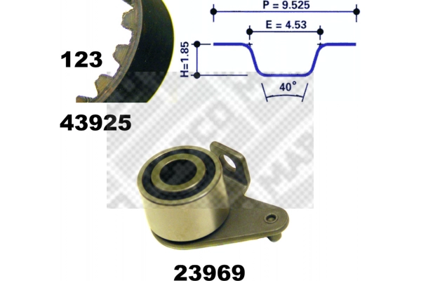 Kit de courroie crantée MAPCO 23925