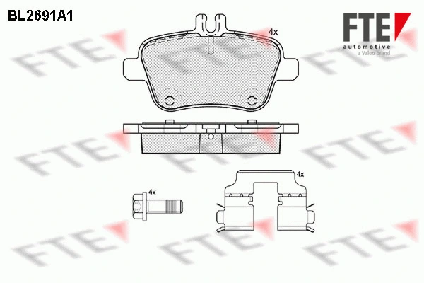 Kit de plaquettes de frein, frein à disque FTE 9010921
