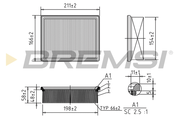 Filtre à air BREMSI FA1249