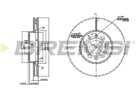 Disque de frein BREMSI CD7218V