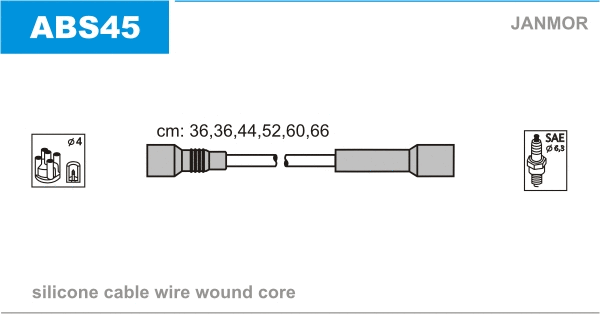 Kit de câbles d'allumage JANMOR ABS45