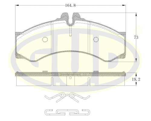 Kit de plaquettes de frein, frein à disque G.U.D. GBP880121