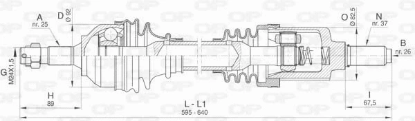 Arbre de transmission OPEN PARTS DRS6469.00