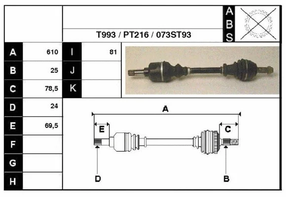Arbre de transmission Technika 28073