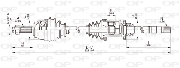 Arbre de transmission OPEN PARTS DRS6341.00