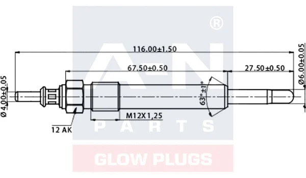 Bougie de préchauffage A-N PARTS A-N116235