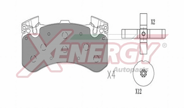 Kit de plaquettes de frein, frein à disque AP XENERGY X41382