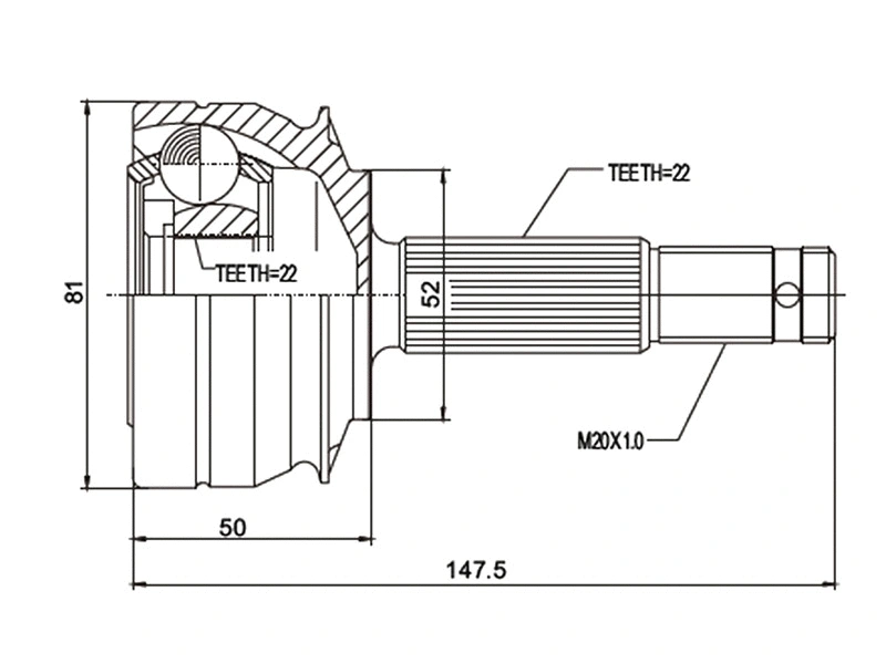 Jeu de joints, arbre de transmission A.Z. Meisterteile AZMT-43-030-1057