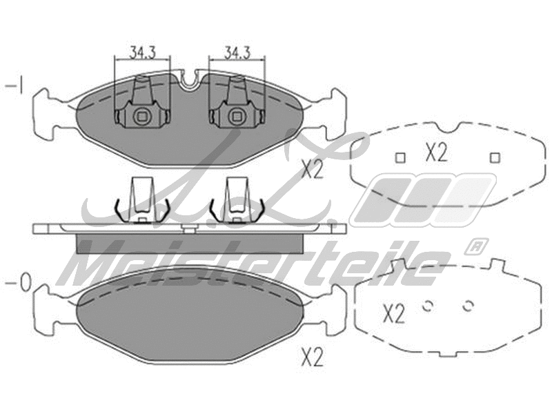 Kit de plaquettes de frein, frein à disque A.Z. Meisterteile AZMT-44-022-2169