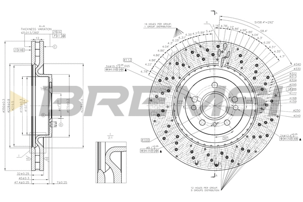 Disque de frein BREMSI CD8202V